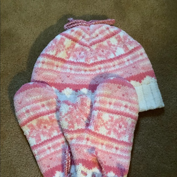 COPY - J Jill Beanie Hat & Mitten Set Pink One Size New - Picture 2 of 5